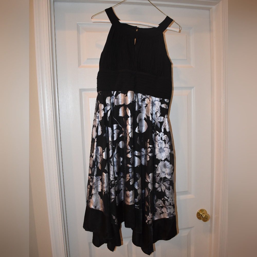Scarlett Black and White Floral Handkerchief Dress, Size 4